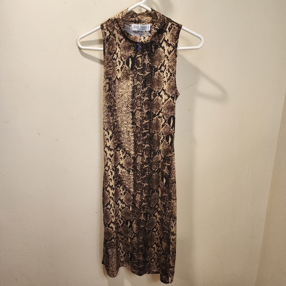 Blank Nation Animal Print backless sleeveless mini dress size S